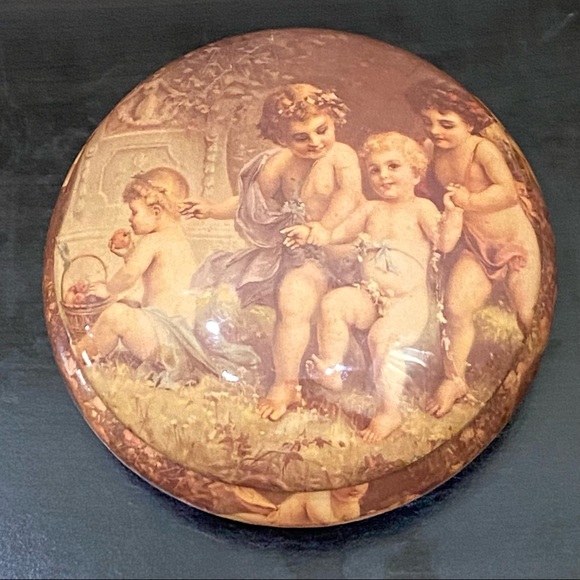 Vintage ENESCO Texjade Cherub Angel Trinket Box - Picture 2 of 16
